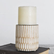 Load image into Gallery viewer, Carved Wood Candle Stand
