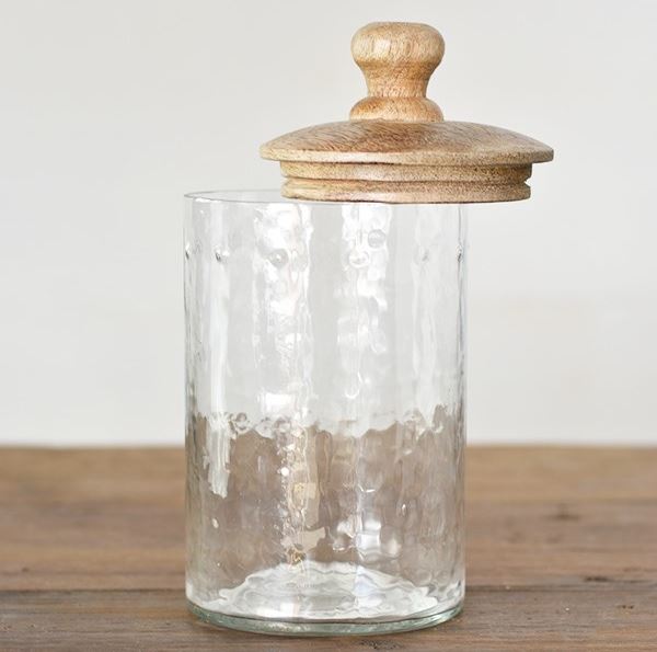 Glass Canister with Wooden Lid