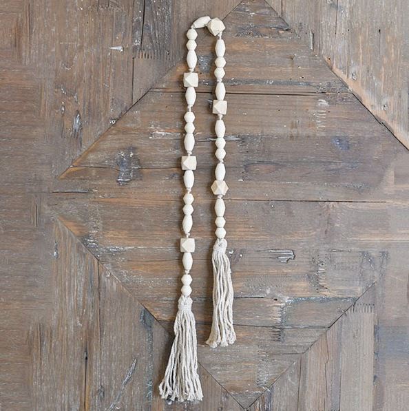 Natural Geometric Beads with Tassel