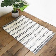 Load image into Gallery viewer, Grey and White Striped Rug
